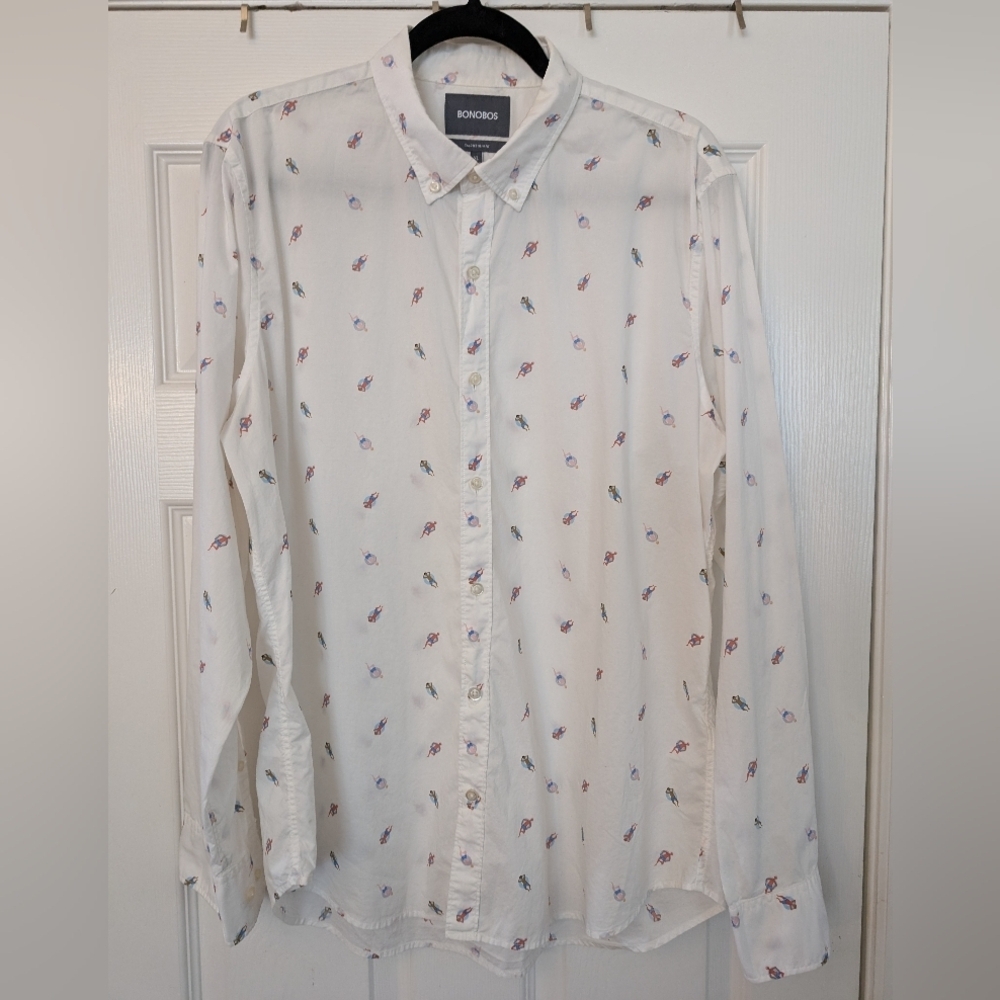 Men's BONOBOS Lazy River Tailored Slim Fit Long Sleeve Button Down Shirt